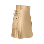 Modern Beige Utility Kilt with Buckles - Image 2
