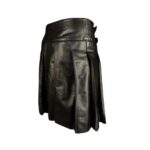 Black Gothic Leather Utility Kilt for Men - Image 2