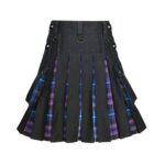Boys' Black Hybrid Utility Kilt with Tartan Pleats - Image 3
