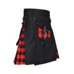 Men’s Black Hybrid Kilt with Rob Roy MacGregor Tartan Pleats - Image 2