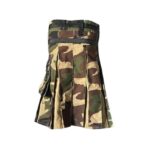 Men’s Gothic Woodland Camo Hybrid Kilt with Khaki Accents - Image 3