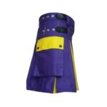 Women’s Purple and Yellow Hybrid Utility Kilt with Adjustable Straps - Image 2