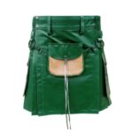 Green Leather Modern Kilt
