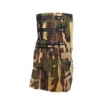 Men’s Gothic Woodland Camo Hybrid Kilt with Khaki Accents - Image 2