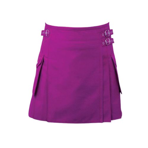 12-13.jpg Women’s Purple Mini Utility Kilt with Adjustable Straps and Cargo Pockets - Image 1