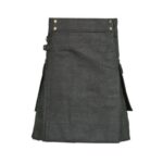 Grey Denim Utility Kilt