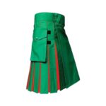 Men’s Green and Orange Hybrid Kilt with Detachable Pockets - Image 2