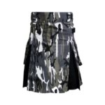 Urban Camouflage Tactical Kilt with Cargo Pockets and Reinforced Stitching