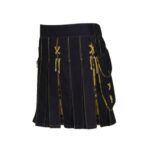 Women’s Black and Yellow Hybrid Kilt with MacLeod of Lewis Tartan Accents - Image 3