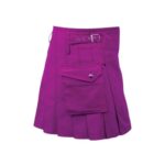 Women’s Purple Mini Utility Kilt with Adjustable Straps and Cargo Pockets - Image 2
