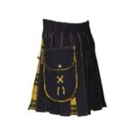 Women’s Black and Yellow Hybrid Kilt with MacLeod of Lewis Tartan Accents - Image 2