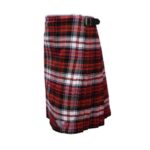 Men Scottish Red, Black and White 8 Yard Tartan Kilt - Image 2