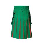 Men’s Green and Orange Hybrid Kilt with Detachable Pockets - Image 3