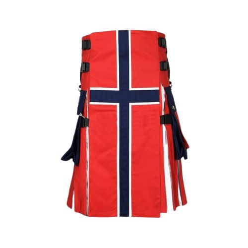 14-7.jpg Norwegian Flag Tricolor Kilt - Image 1
