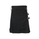 Women’s Black Utility Kilt with Leather Strap Buckles