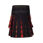 Men’s Black and Wallace Tartan Hybrid Kilt with Utility Pockets - Image 3