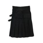 Women’s Black Utility Kilt with Leather Strap Buckles - Image 2