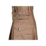 Women’s Beige Utility Kilt with Side Pockets and Buckle Straps - Image 2