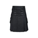 Womens' Stylish Black Denim Kilt
