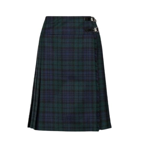 19-10.jpg Women’s Black Watch Full-Length Tartan Kilt with Buckle Straps - Image 1