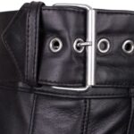 Black Leather Kilt for Women – Stylish Pleated Ladies Kilt - Image 4