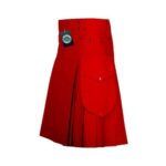 Men's Red Utility Kilt – Bold, Functional, and Stylish - Image 3