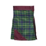 Men’s Burgundy Hybrid Kilt with US Army Tartan and Stylish Front Design - Image 2