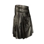 Black Gothic Leather Utility Kilt for Men - Image 3