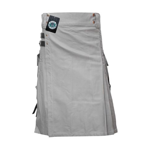2-4-2.jpg Men's Grey Utility Kilt with Adjustable Straps - Image 1