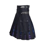 Boys' Black Hybrid Utility Kilt with Tartan Pleats - Image 2