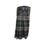 Irish Tartan Kilt in Green, Orange, White, and Black with Fringed Edge - Image 3