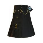Men’s Black Utility Kilt with Chain Accents – Bold, Stylish, and Functional - Image 3