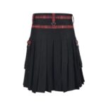 Men’s Black Gothic Hybrid Kilt with Tartan Apron and Chains - Image 3