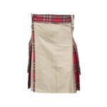 Men’s Khaki Hybrid Utility Kilt with Royal Stewart Tartan Accents