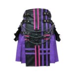 Purple & Black Interchangeable Leather Kilt for Men