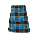 Vibrant Clan Anderson Modern Tartan Kilt in Blue and Black Plaid