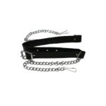 Black Leather 3 Tassel Kilt Sporran and Belt - Image 3