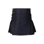 Women’s Black Hybrid Kilt with Night Watch Tartan Accents