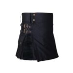 Women’s Black Hybrid Kilt with Night Watch Tartan Accents - Image 2