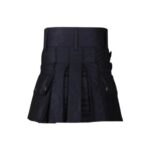 Women’s Black Hybrid Kilt with Night Watch Tartan Accents - Image 3