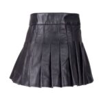 Black Leather Kilt for Women – Stylish Pleated Ladies Kilt - Image 3