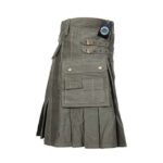 Men’s Olive Green Utility Kilt with Double Buckles - Image 3