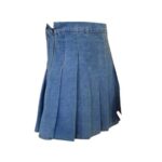 Women’s Blue Denim Pleated Mini Kilt - Image 2