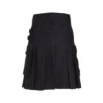 Women’s Black Utility Kilt with Buckle Straps and Functional Pockets - Image 3