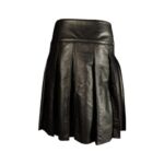 Black Gothic Leather Utility Kilt for Men - Image 4
