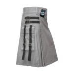 Men's Grey Utility Kilt with Adjustable Straps - Image 3