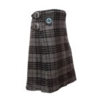 Men Scottish Black Grey Watch 8 Yard Tartan Kilt - Image 3