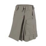 Gray Tactical Kilt with Cargo Pockets, Adjustable Straps, and Reinforced Stitching - Image 2