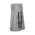 Men's Grey Utility Kilt with Adjustable Straps - Image 2
