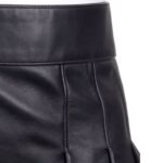 Black Leather Kilt for Women – Stylish Pleated Ladies Kilt - Image 2